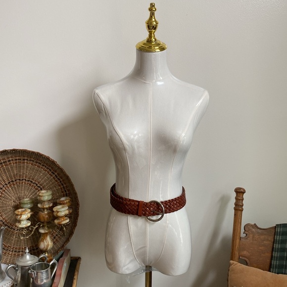 Talbots 100% Genuine Leather Brown Woven Belt Size S (39”) - Picture 10 of 14